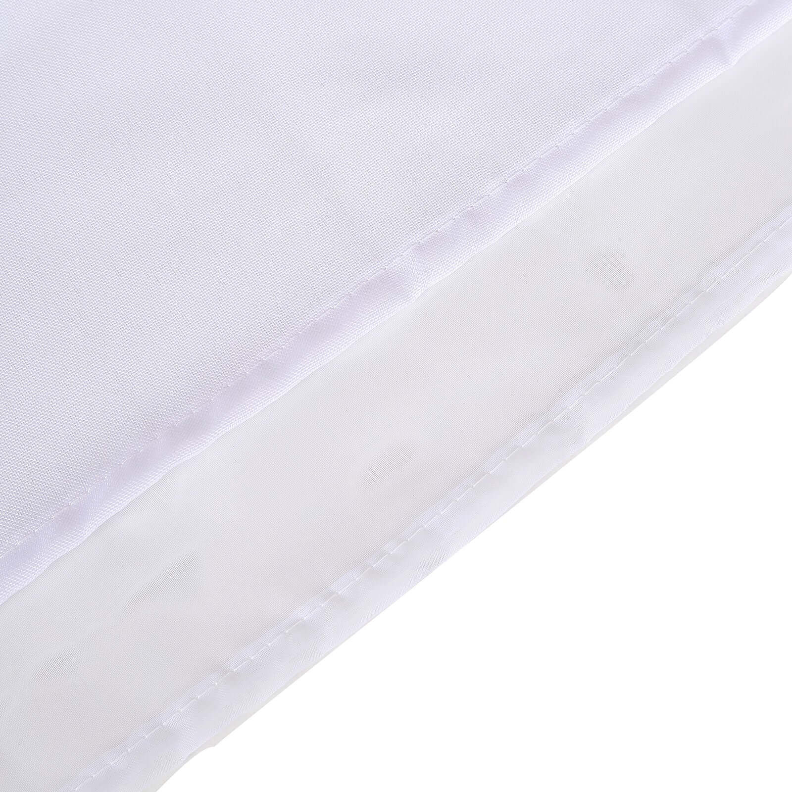 White Chiffon Polyester Backdrop Drape Curtain, Dual Layer Event Divider Panel with Rod Pockets - 10ftx10ft