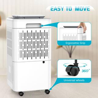 Xppliance 30 pt. 2000 sq. ft. Dehumidifier in White for Home with Dry Clothes Function Auto or Manual Drainage ZJOLWBRY03