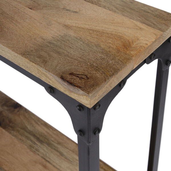 Gandolph Tan and Black Industrial Chic Console Table