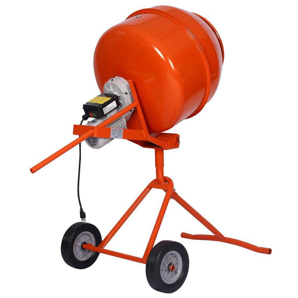 Tidoin 5.0 cu.ft. Portable Concrete Mixer Electric Cement Mixer ETL Certificated Copper Motor GH-YDW4-1344