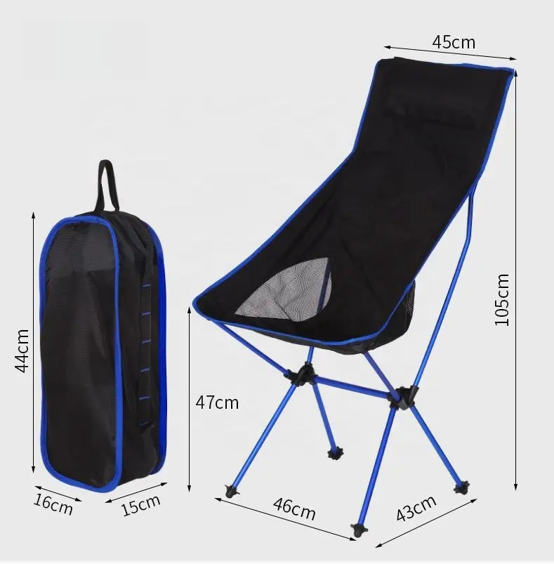 Polar Everest High Back Aluminum Pipe Portable Lightweight Foldable Folding Outdoor Camping Chairs