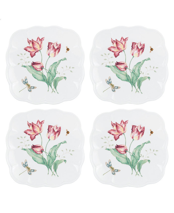 Lenox Butterfly Meadow Square Accent Plate Set Set of 4