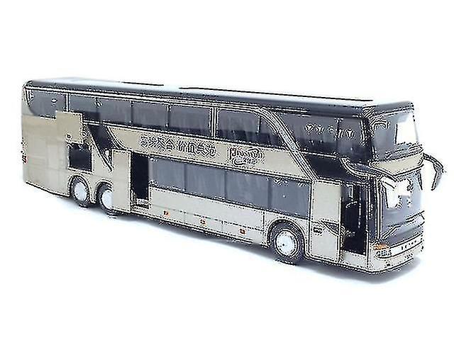 Bus Model 1:32 High Simulation Twin Sightseeing Flashing Toy Car