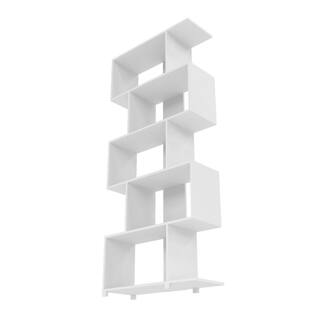 Manhattan Comfort Petrolina Charming 30.91 in. x 12.2 in. White Free Standing Z-Shelf 18AMC6