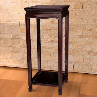 Oriental Furniture 12 in. Rosewood Oriental Square Stand in Dark Rosewood ST28WSQ-D