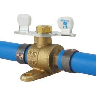 Apollo 12 in. Brass PEX-B Barb Ball Valve with Tee Handle and Mounting Pad APXV12T