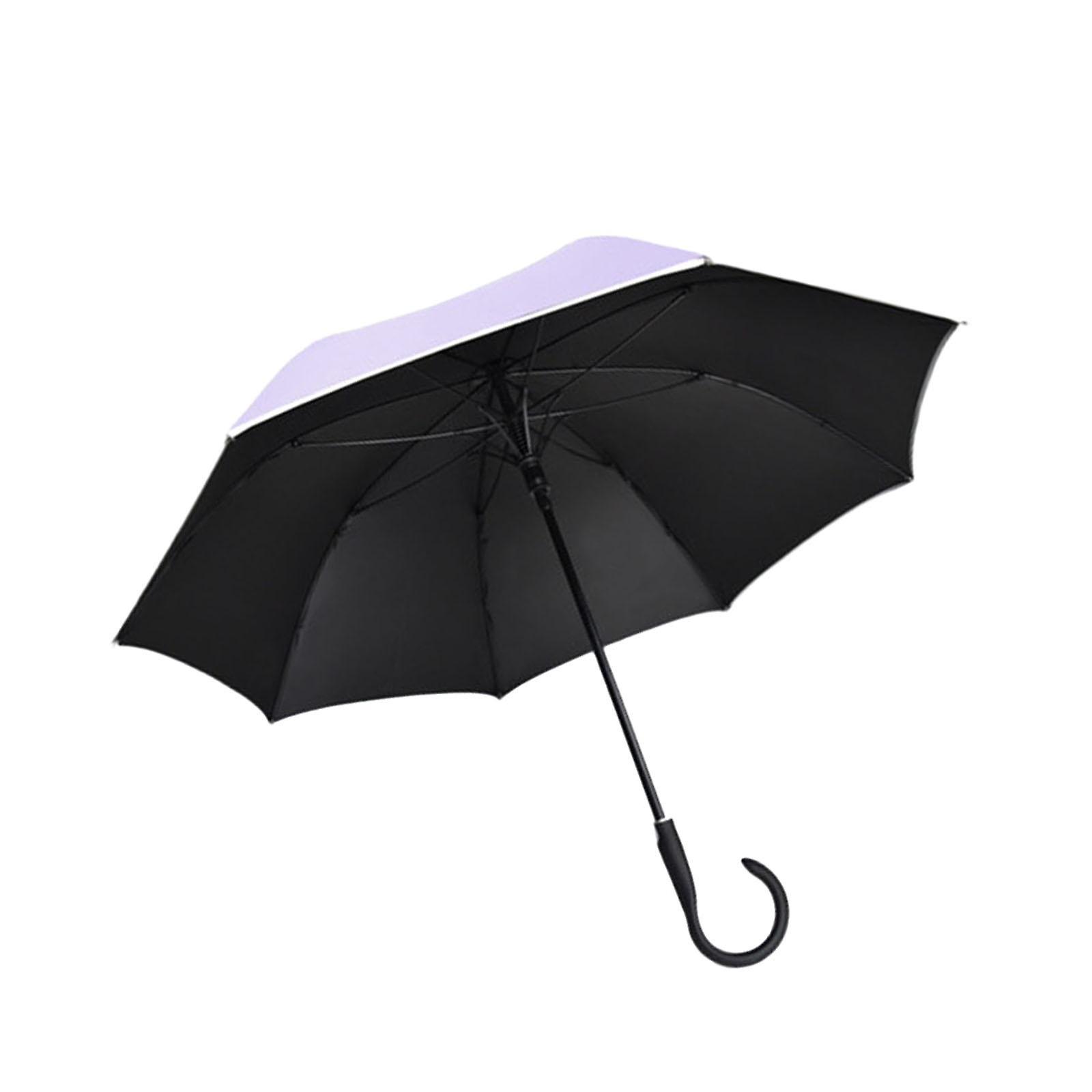 8 Ribs Rain Umbrella Stick Umbrella For Outdoor Activities Trips Backpacking Purple