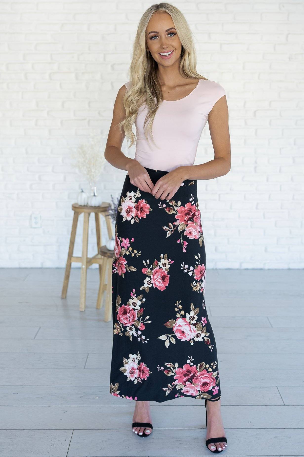 Just A Dream Modest Floral Skirt