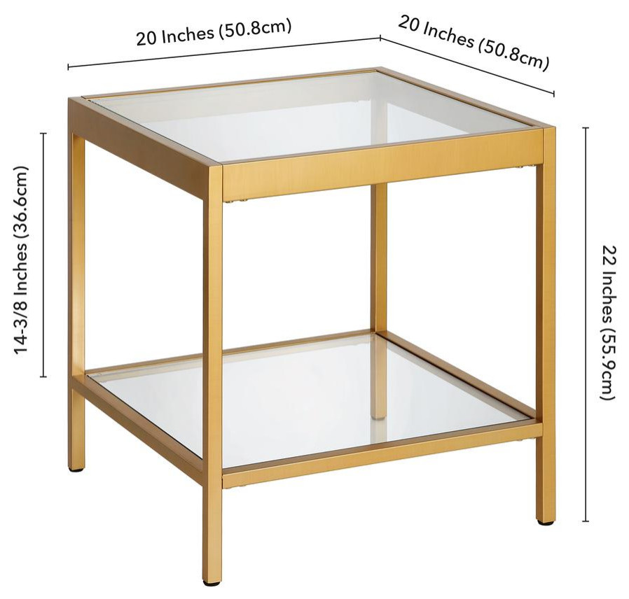 Alexis 20  x27 x27Wide Square Side Table in Brass   Contemporary   Side Tables And End Tables   by Homesquare  Houzz