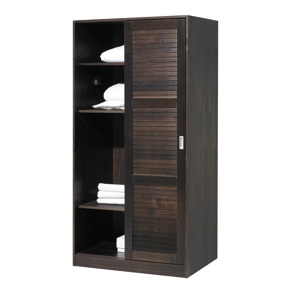 Palace Imports 100% Solid Wood 2-Sliding Door Wardrobe Armoire with Optional Mirrored Doors - - 20000830