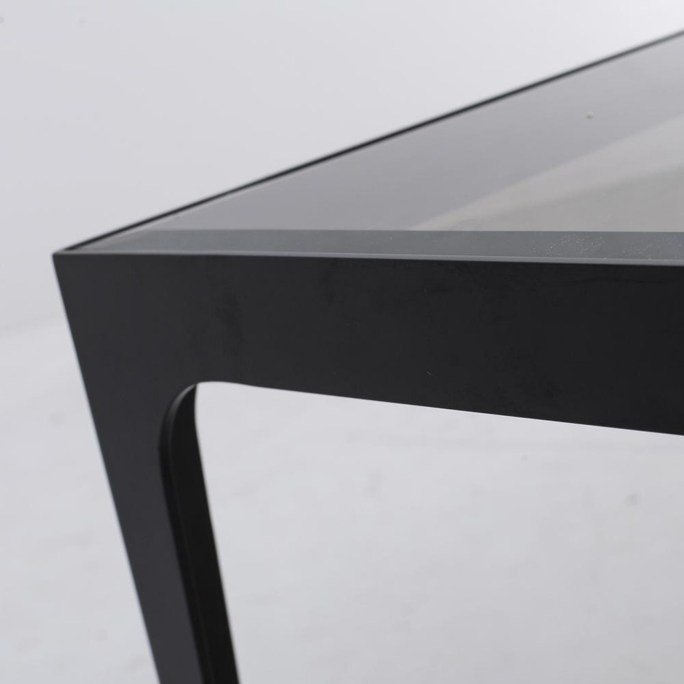 Dynasty Coffee Table Square Smoked Glass top   Transitional   Coffee Tables   by BisonOffice  Houzz