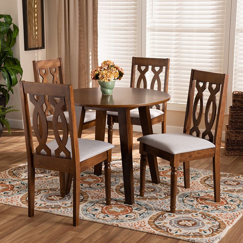 Baxton Studio Pia Dining Table and Chair 5-piece Set