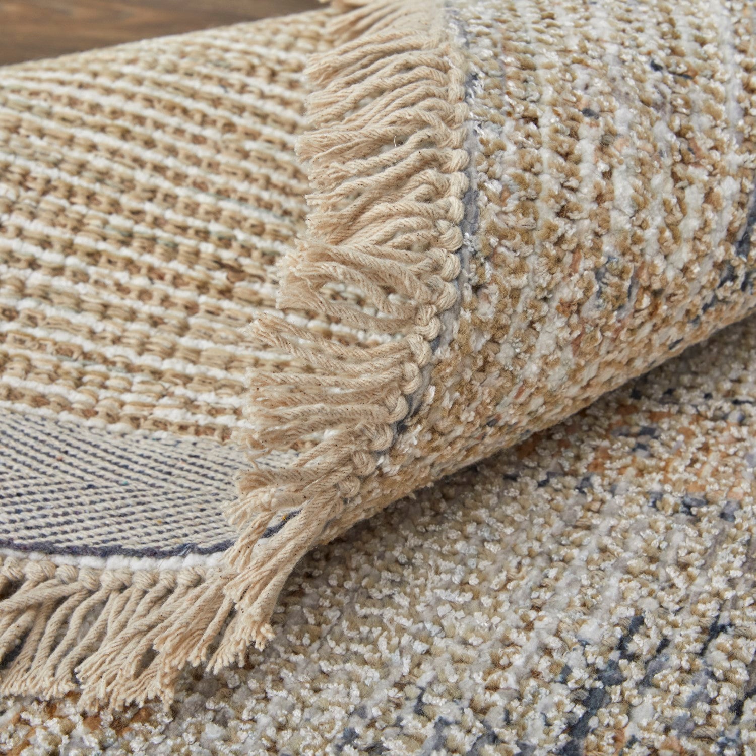 Ramey Hand Woven Tan and Gray Rug by BD Fine