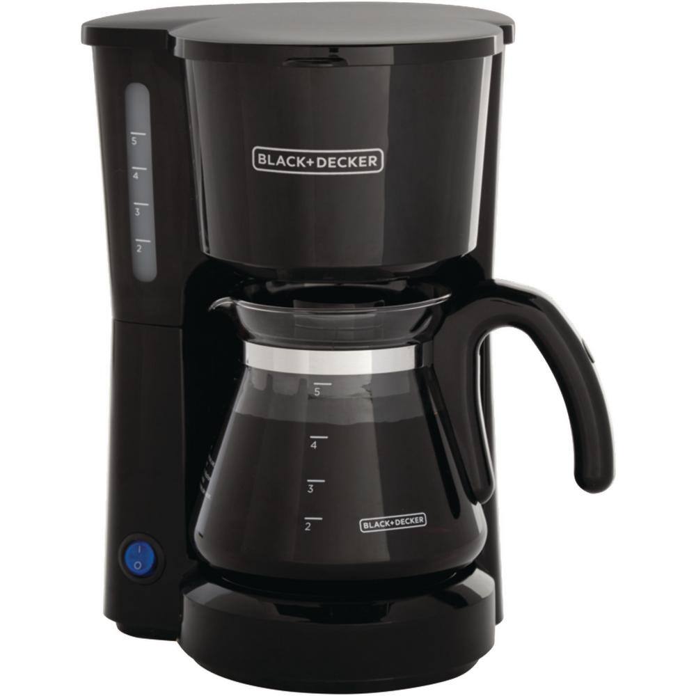 BLACK+DECKER 4-in-1 5-Cup Black Drip Coffee Maker CM0700B