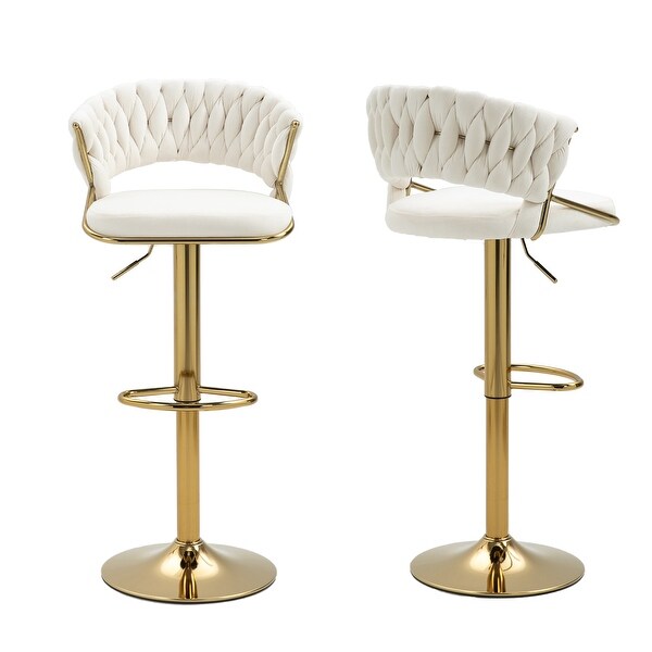 2 Set Modern Bar Stools with Velvet Seat