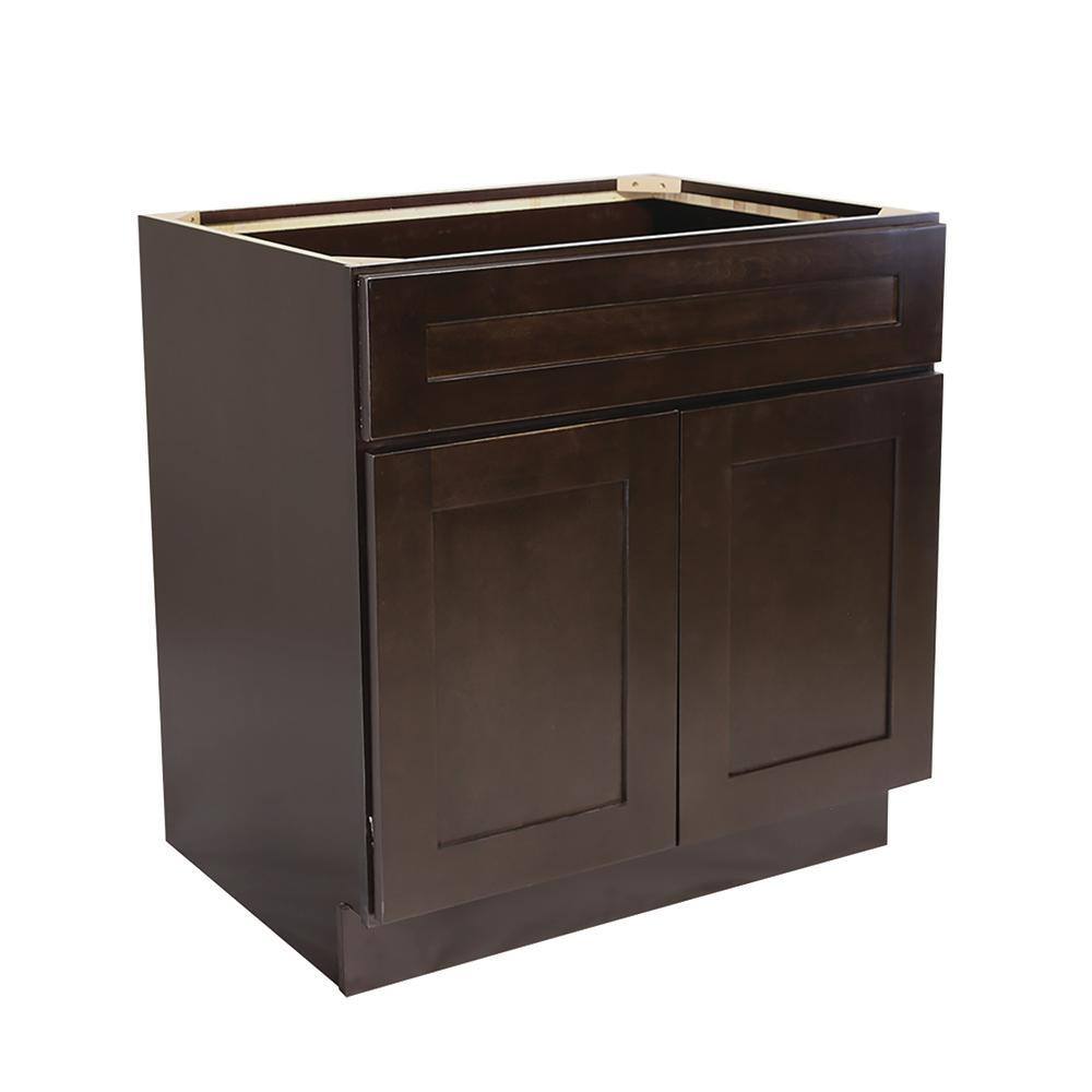 Design House Brookings Plywood Assembled Shaker 36x34.5x24 in. 2-Door Sink Base Kitchen Cabinet in Espresso 620286