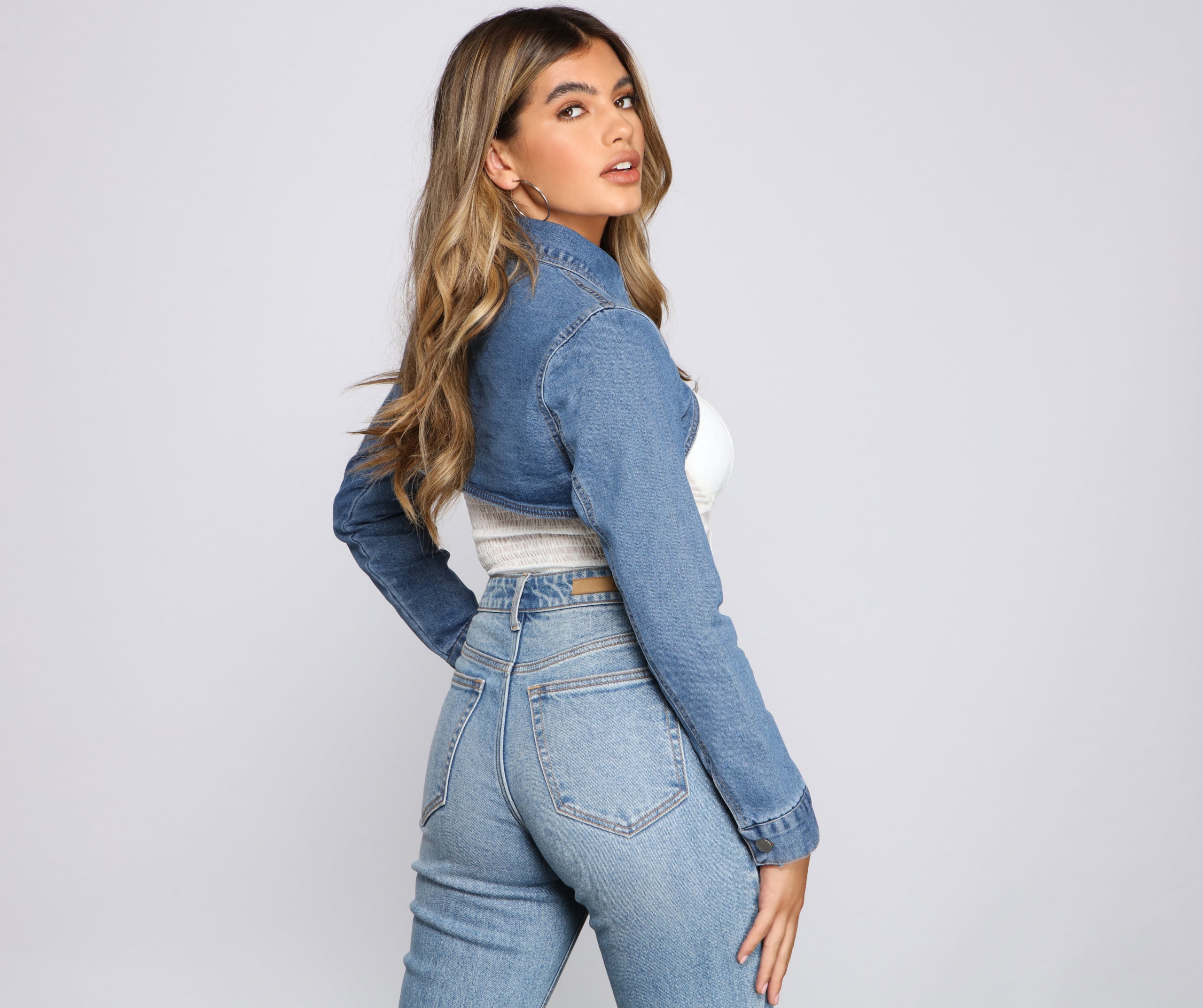 Classic Mood Denim Cropped Topper