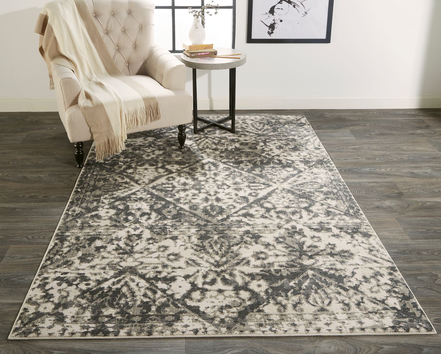 Kiba Gray and Ivory Rug by BD Fine