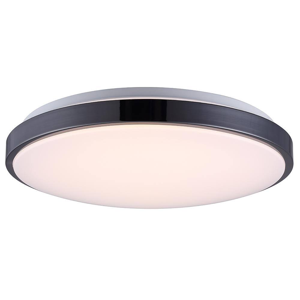 SMRTLite by NBG HOME 15 in. Black Nickel Integrated LED Trim Flush-Mount with Selectable White DS18978