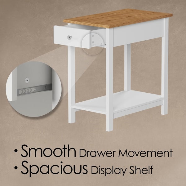 Side Table with Drawer by Lavish Home