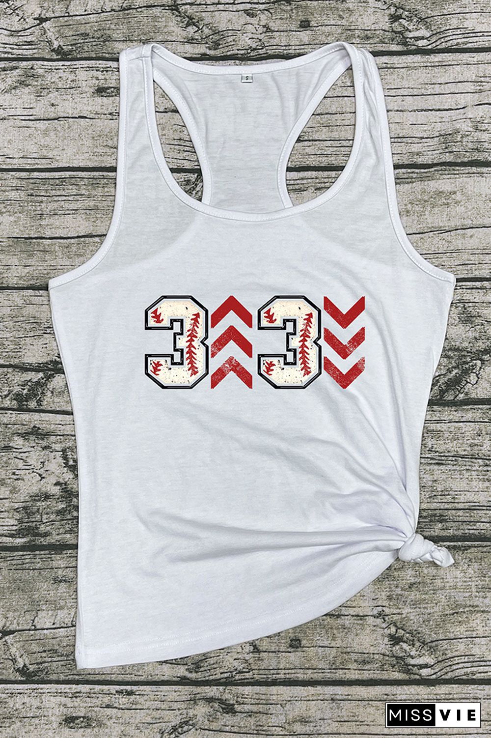 Baseball Printed Sleeveless Tank Top Wholesale