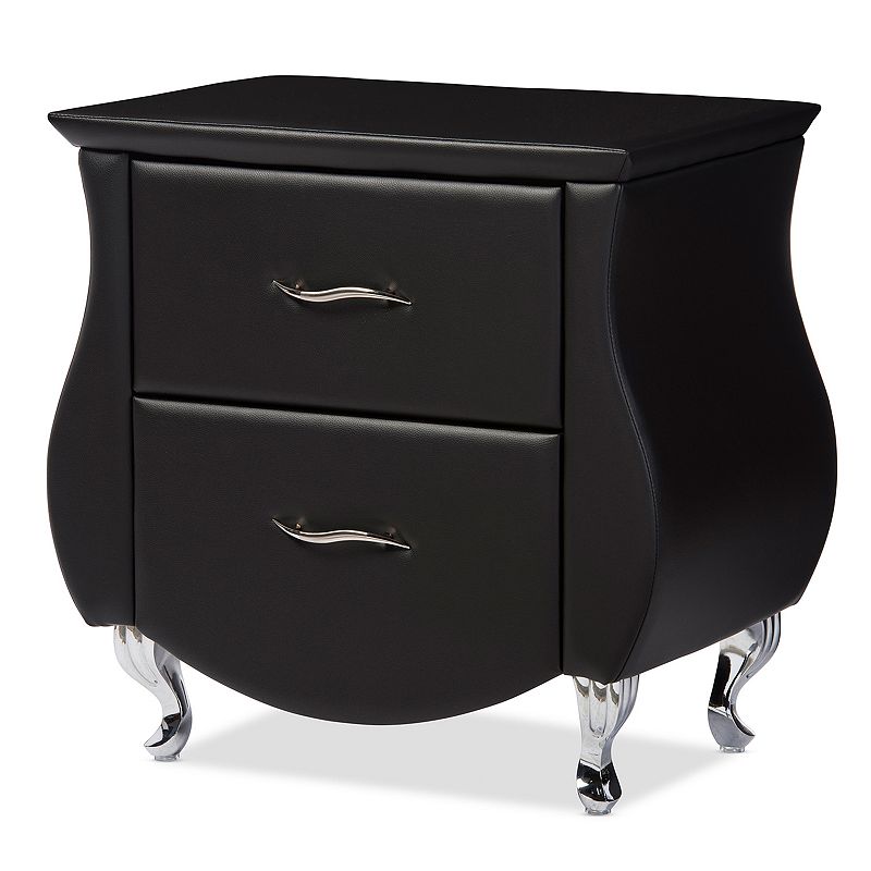 Baxton Studio Erin Upholstered Faux-Leather Nightstand