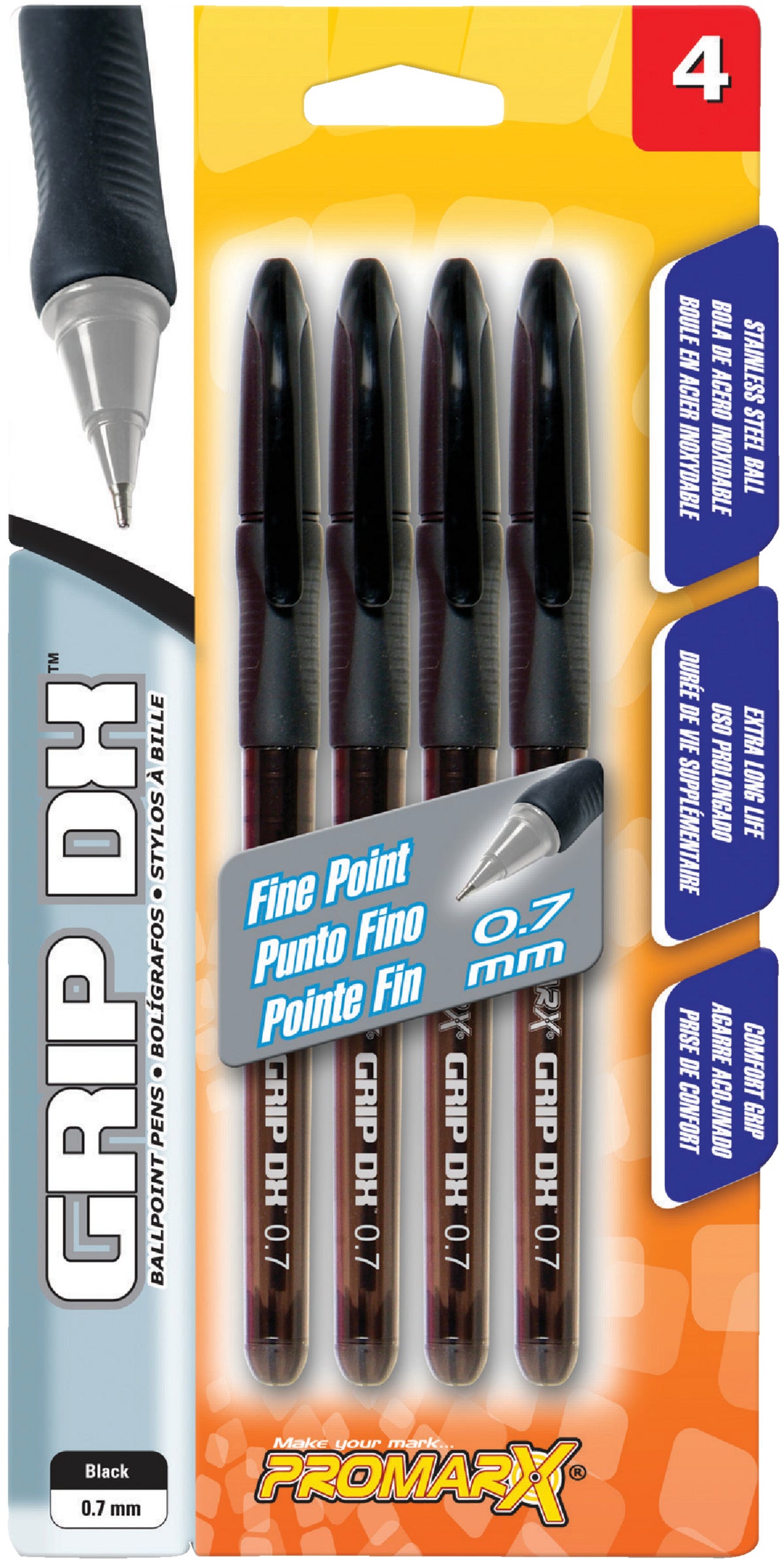 ProMarx Grip DX Ballpoint Pen Black (Pack of 12)