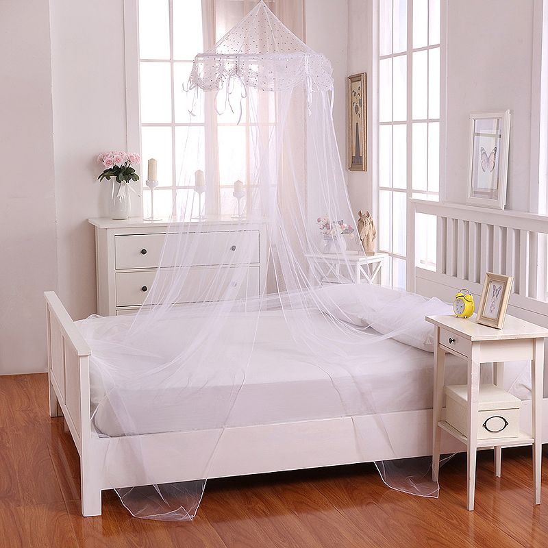 Casablanca Kids Buttons and Bows Sheer Collapsible Hoop Bed Canopy