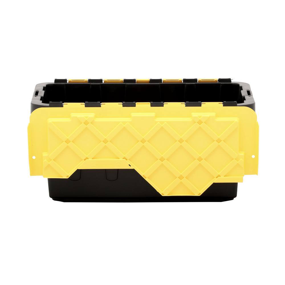 HDX 17 Gal. Flip Top Storage Tote in Black and Yellow 206151