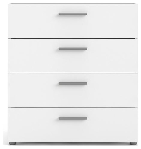 Austin 4 Drawer Chest  White   Contemporary   Dressers   by BisonOffice  Houzz