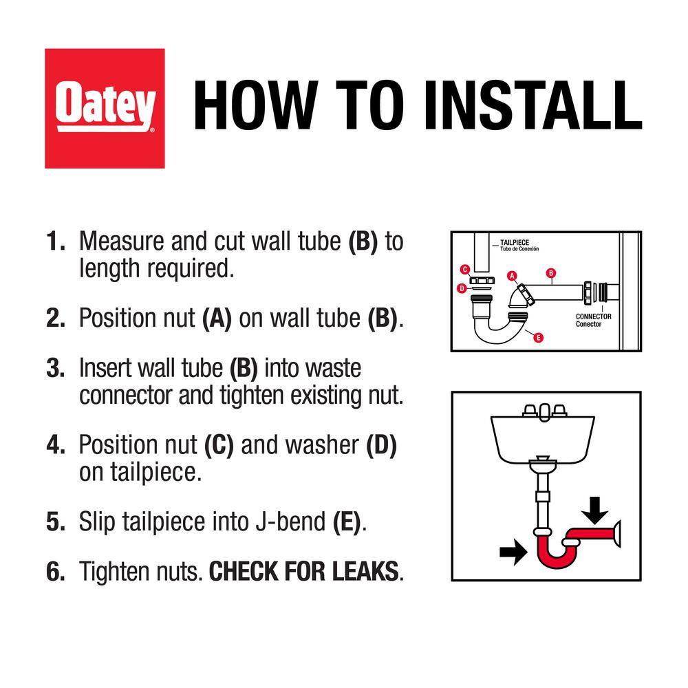 Oatey 1-14 in. White Plastic Sink Drain P- Trap HDC9700B