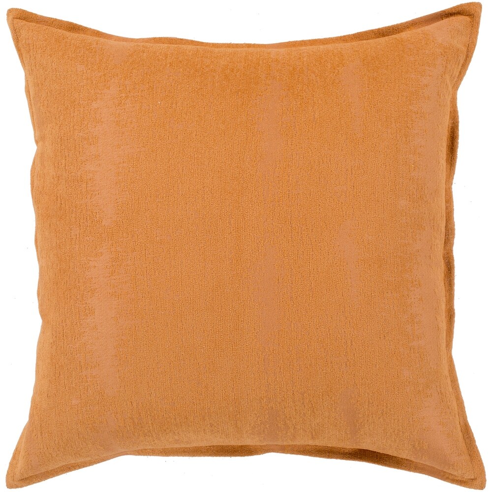 Carson Carrington Tastebol Orange Solid Chenille Throw Pillow Cover (22\