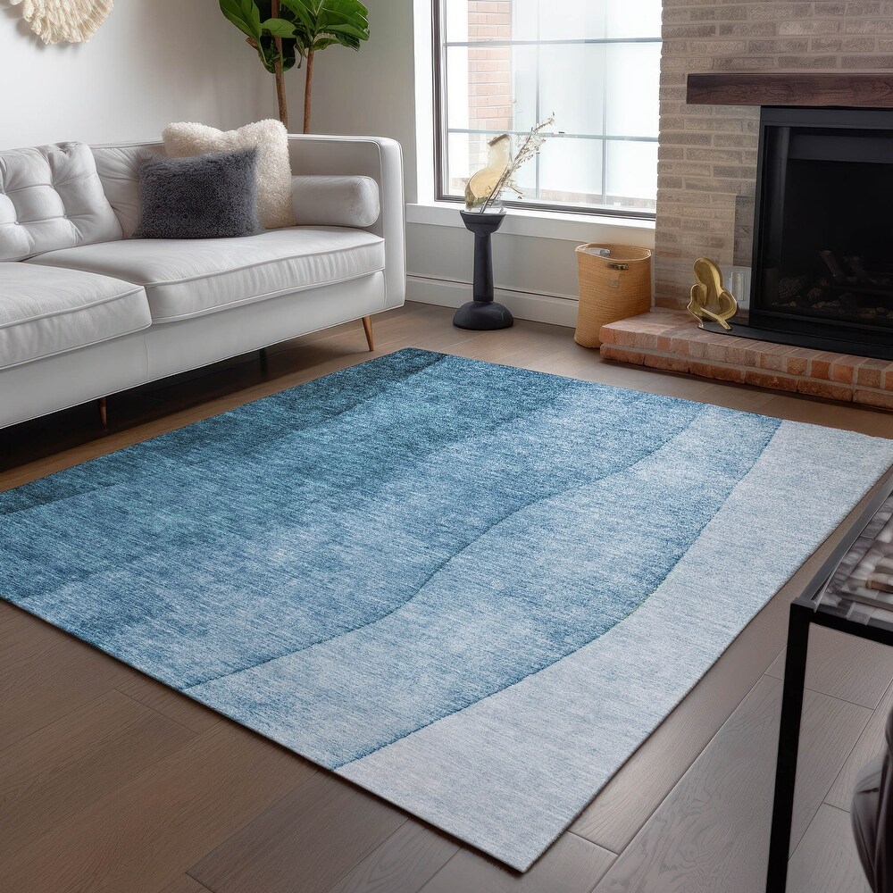 Machine Washable Indoor/ Outdoor Chantille Contemporary Ombre Rug