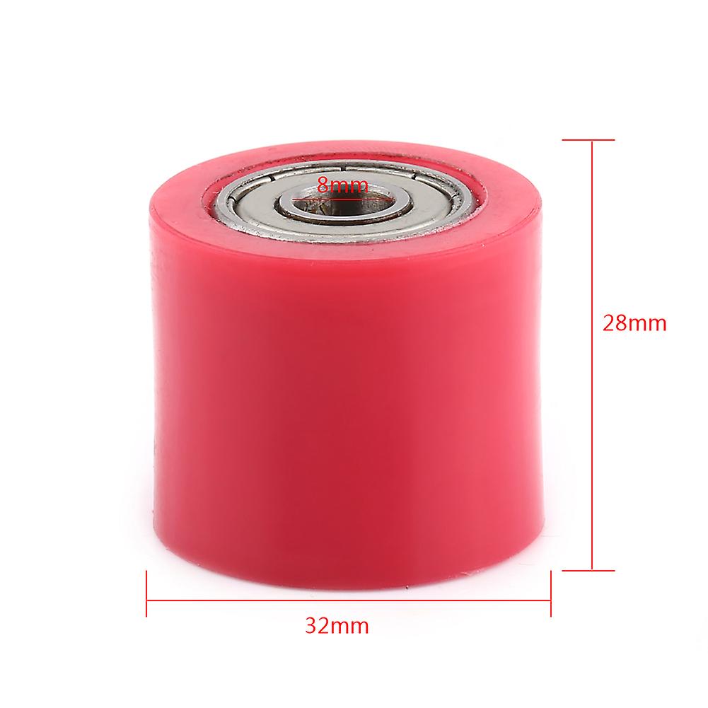 8mm Drive Chain Pulley Roller Slider Tensioner Wheel Guide For Street Bike Motorcycle Atv Red