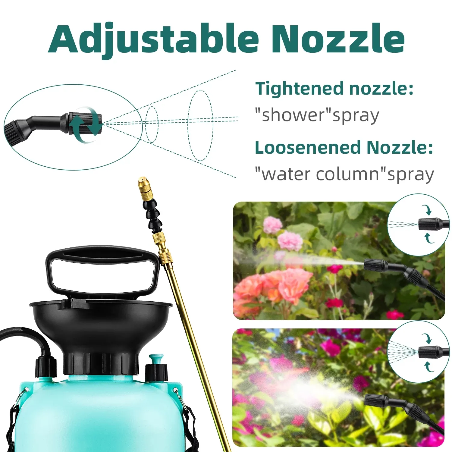 Pressurized Lawn and Garden Water Spray Bottle  5L/8 L/10L  Pump Pressure Sprayer Includes Shoulder Strap Blue