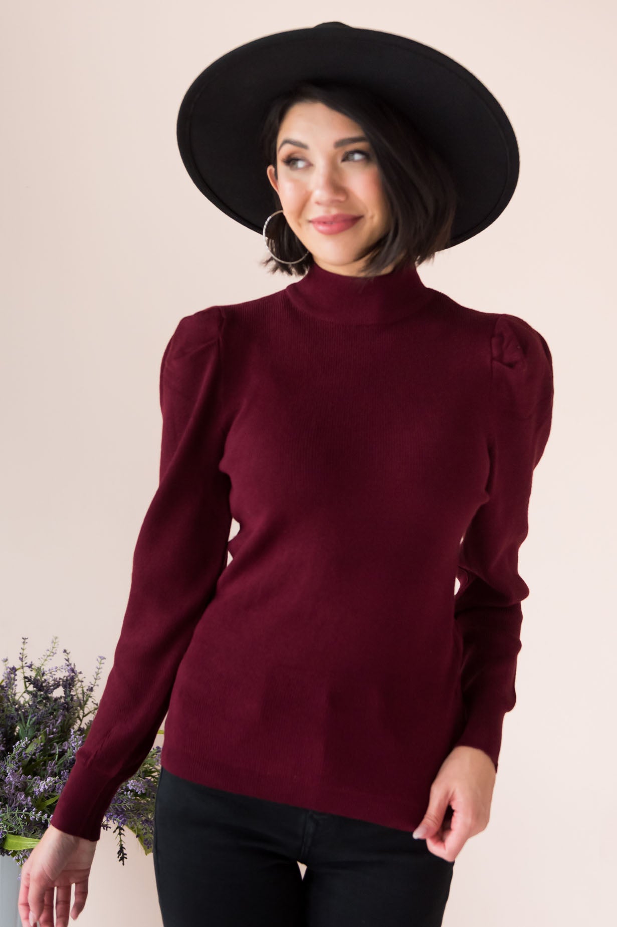 Gorgeous & Glowing Modest Puff Sleeve Sweater