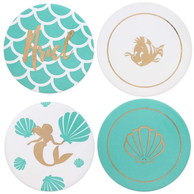 Seven20 Disney The Little Mermaid 4 Piece Ceramic Coaster Set