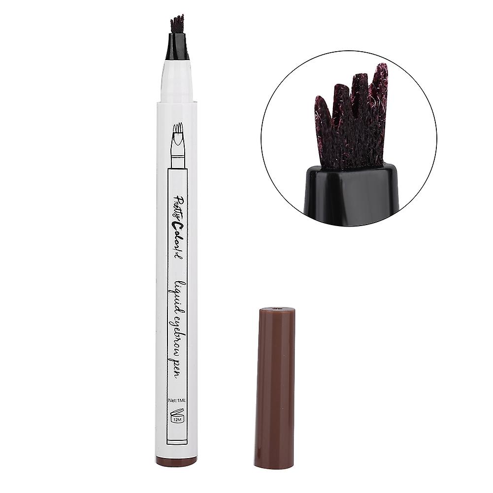 1g Eyebrow Pencil Four Forks Long Lasting Liquid Eyebrow Pen Waterproof Pencil Dark Brown