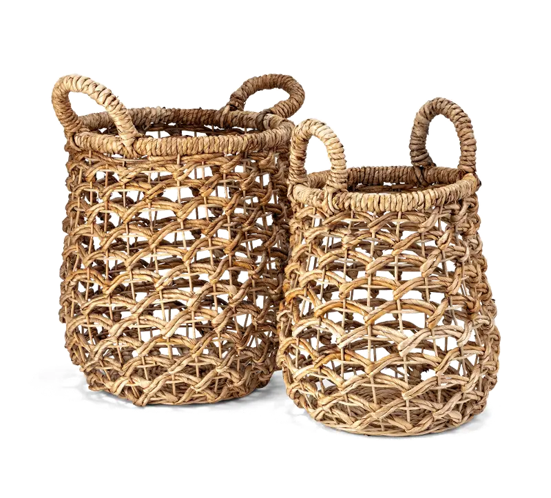 20 Inch Light Brown Banana Leaf Basket - Charlton