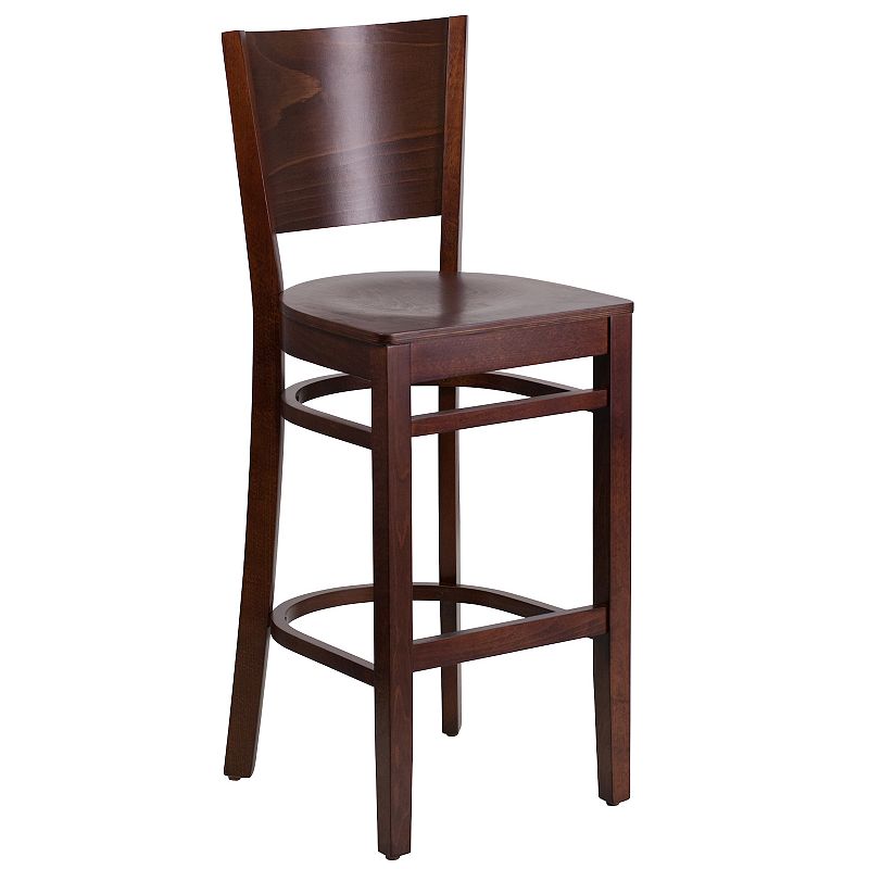 Flash Furniture Lacey Series Solid-Back Wood Restaurant Bar Stool