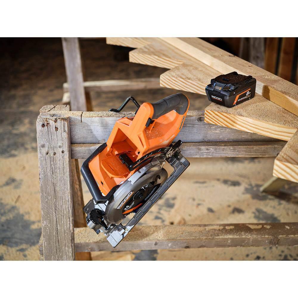 RIDGID 18V Brushless Cordless 7-14 in. Rear Handle Circular Saw (Tool Only) R8658B