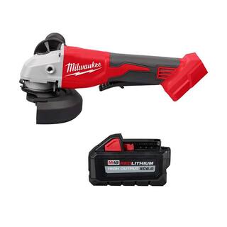 MW M18 18-Volt Lithium-Ion Brushless Cordless 4-12 in.5 in. Grinder with Paddle Switch with 6.0Ah High Output Battery 2686-20-48-11-1865