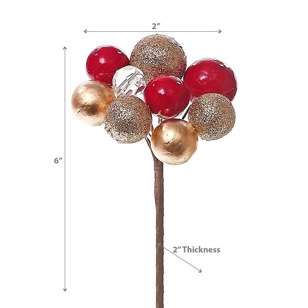 Christmas Red And Gold Berries Pick