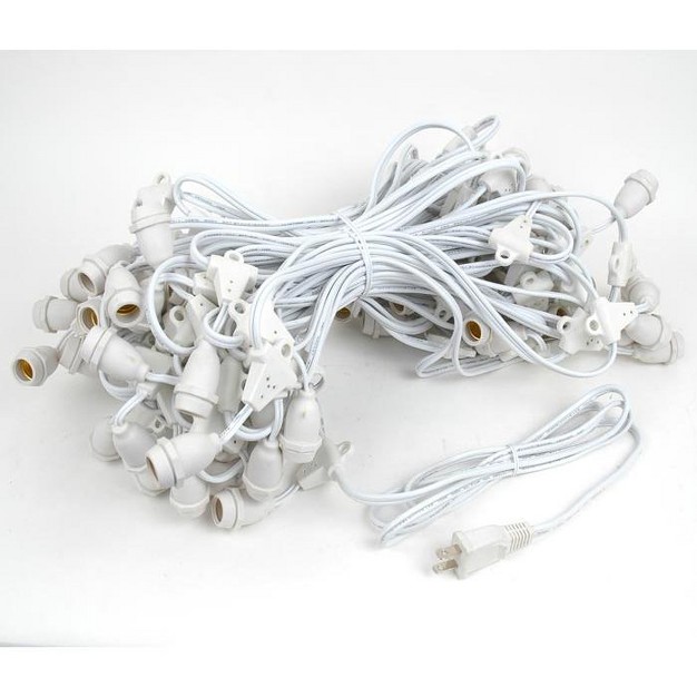 Novelty Lights Globe Outdoor String Lights With 100 Suspended Sockets Suspended White Wire 100 Feet