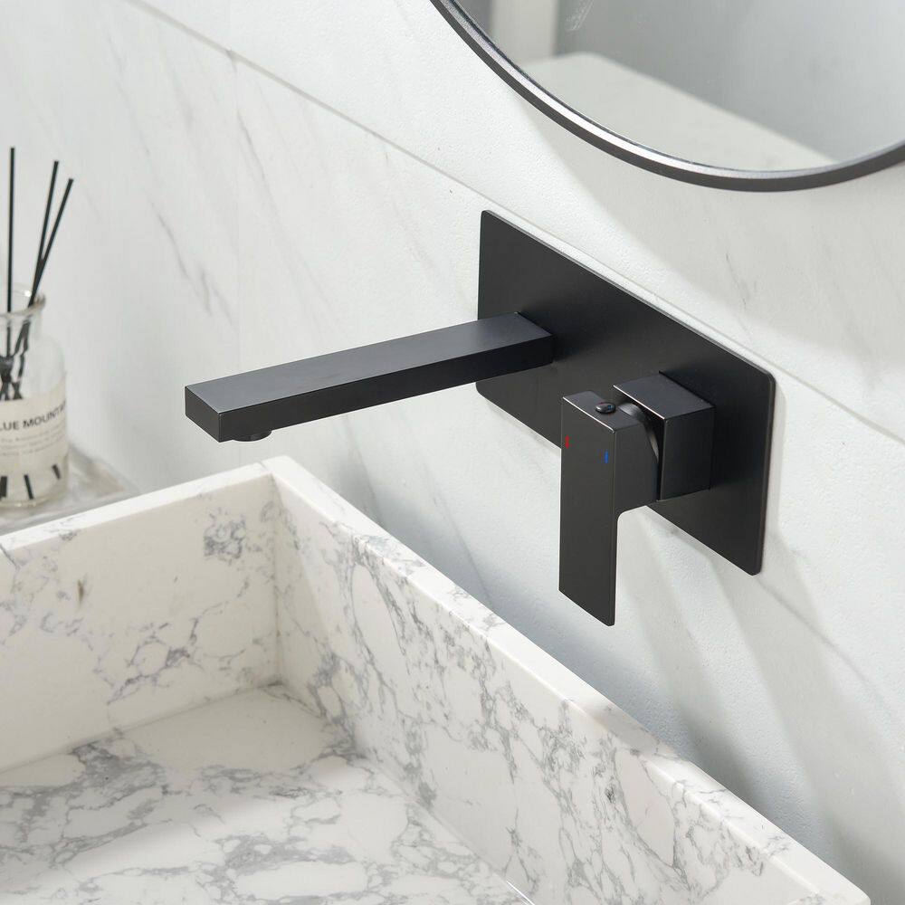 Nestfair Single-Handle Wall Mounted Bathroom Faucet in Matte Black SX-JM911B