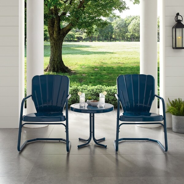 Crosley Ridgeland 3 Piece Outdoor Metal Armchair Set