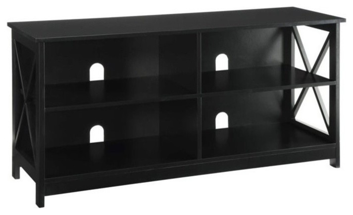 Pemberly Row TV Stand in Black   Transitional   Entertainment Centers And Tv Stands   by Homesquare  Houzz