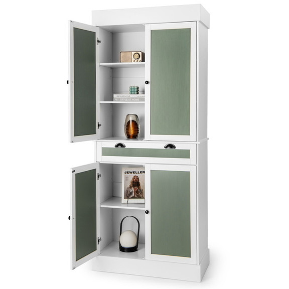 Costway 97254381 Kitchen Pantry Cabinet with 2 Doo...