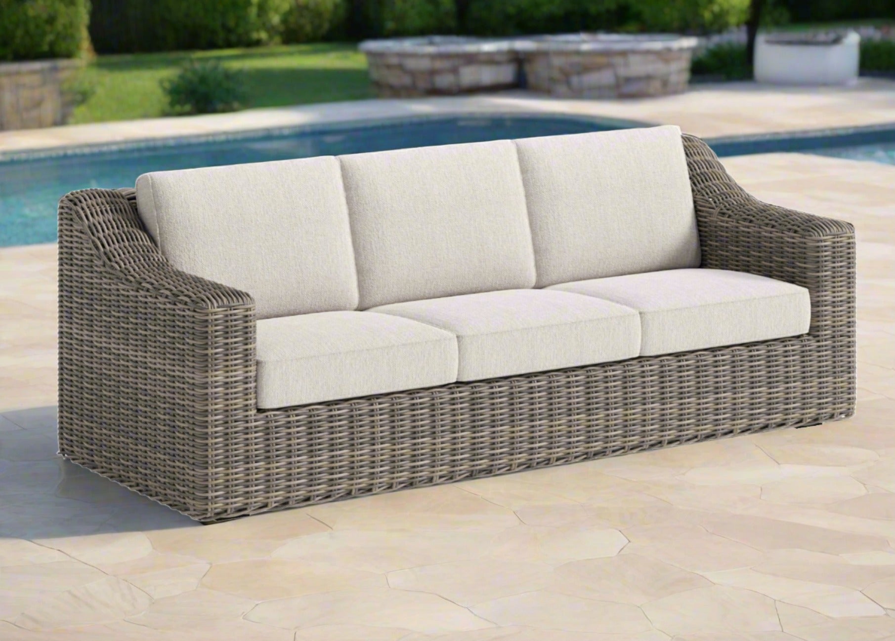 Carmel Natural 87 Outdoor Sofa with LUX Heavy Weave