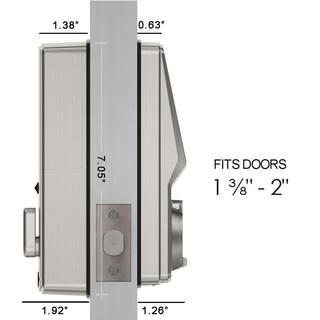 Lockly Secure Plus Satin Nickel Single-Cylinder Alarmed Deadbolt Lock with Smart Keypad Bluetooth and 3D Fingerprint PGD 728F SN